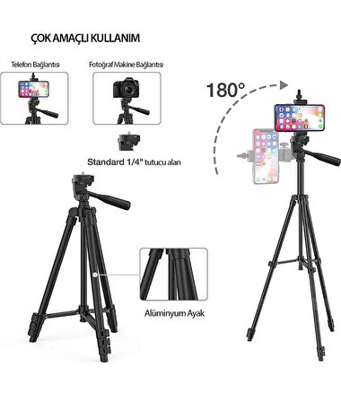 3120 Telefon ve Fotoğraf makinesi için tripod (SİYAH)